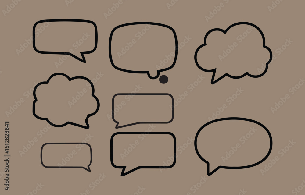 Poster collection of hand drawn speech bubbles in various shapes perfect for adding dialogue and commentary
