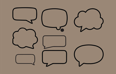 Obraz premium Collection of Hand Drawn Speech Bubbles in Various Shapes Perfect for Adding Dialogue and Commentary to Designs Presentations and Social Media Posts with a Modern and Playful Touch