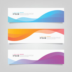 Obraz premium Vector abstract wavy banner set design, web banner template.