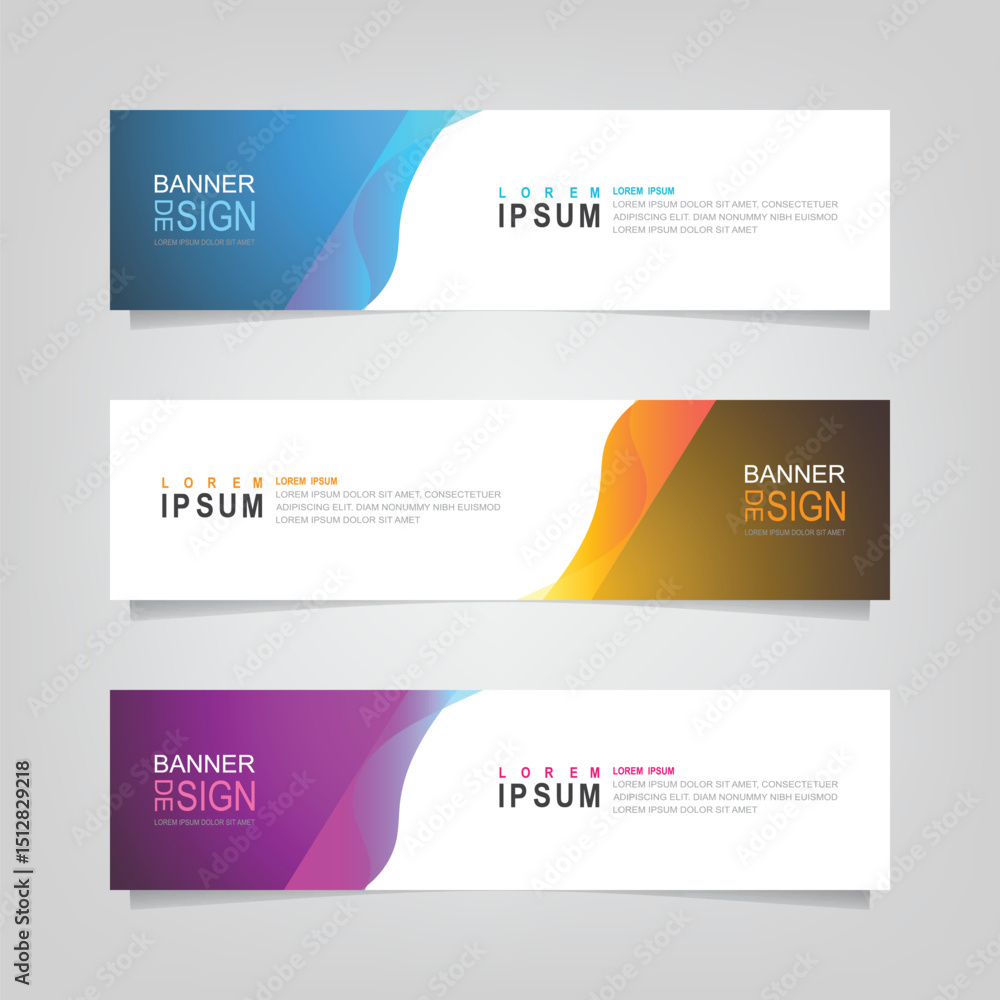 Poster vector abstract banner design web template. collection of abstract banners,. abstract geometric web 