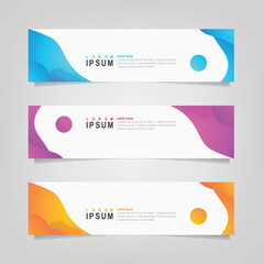 Vector abstract banner design web template. Collection of abstract banners,. Abstract geometric web design banner template isolated on grey background. Header - landing page Web Design Elements