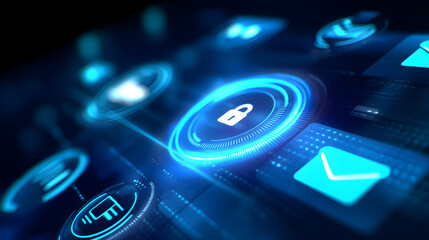 Cyber security protection digital data network system technology safety and data privacy concept design