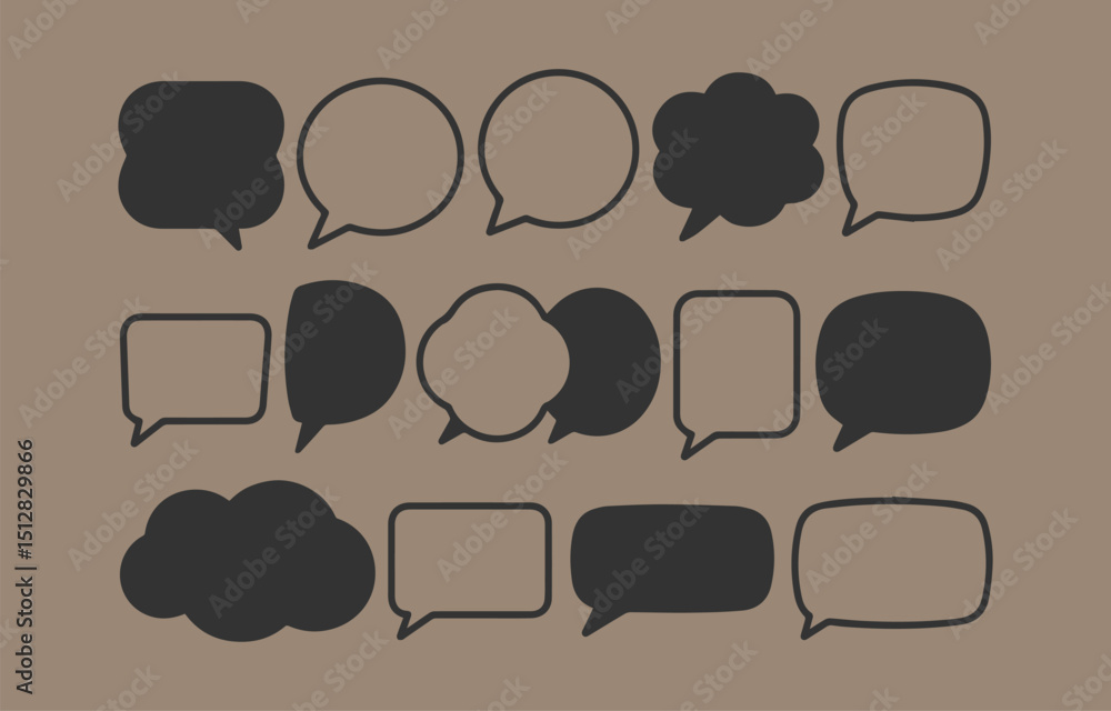 Poster seamless pattern of dark speech bubbles on a brown background ideal for social media communication a