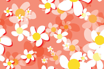 Seamless vector floral pattern with daisies, perfect for spring and summer nature-inspired designs