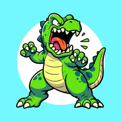 Angry Tyranosaurus Rex Cartoon Illustration