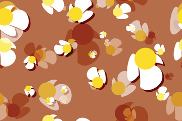 Seamless vector floral pattern with daisies, perfect for spring and summer nature-inspired designs