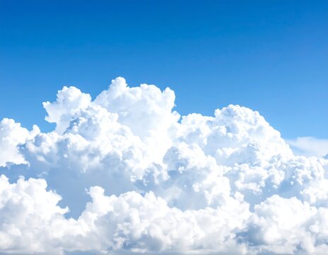 Fluffy clouds against a vibrant blue sky