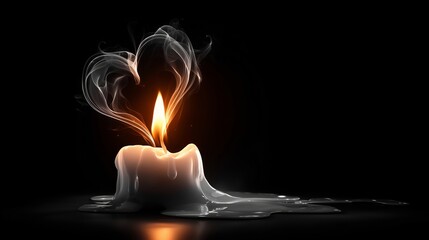 Melting Candle Flame in Heart Shape