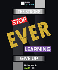 Never give up: unbreakable resilience typography stack - bold mental toughness poster for grinders