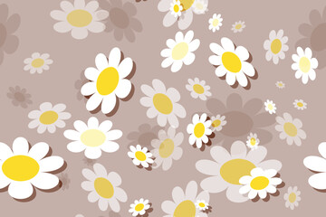 Seamless vector floral pattern with daisies, perfect for spring and summer nature-inspired designs