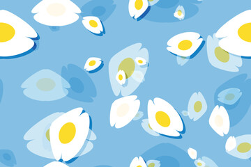 Seamless vector floral pattern with daisies, perfect for spring and summer nature-inspired designs