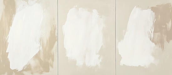 Three Sections Of Beige Wall With White Plaster Patchwork