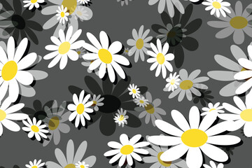 Seamless vector floral pattern with daisies, perfect for spring and summer nature-inspired designs