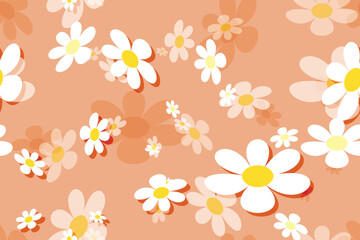 Seamless vector floral pattern with daisies, perfect for spring and summer nature-inspired designs