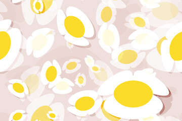 Seamless vector floral pattern with daisies, perfect for spring and summer nature-inspired designs