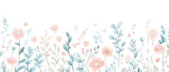 Delicate Floral Watercolor Pattern