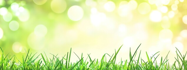 Fototapeta premium Green Grass With Bokeh Background