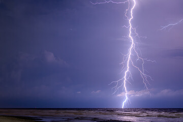 lightning into the ocean