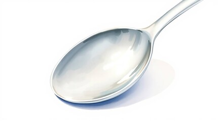 Close-up of a shiny silver spoon
