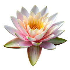 Water lily flower isolated on white background