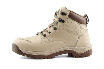Beige Hiking Boots Side View