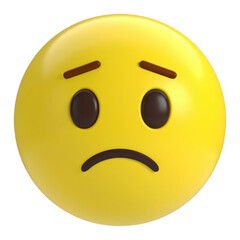 Fototapeta premium Realistic 3D sad emoji PNG