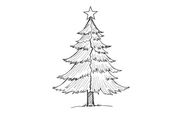 christmas tree with decorations. Christmas decorated tree. Holiday tree-PNG- illustration vector
