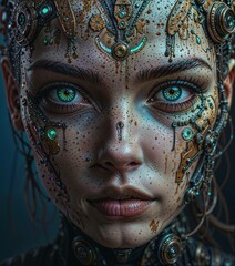 a girl has very strange makeup on.
