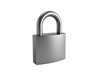 3D metal padlock icon in realistic style. Secure, closed lock symbol representing privacy or protection. PNG image isolated on transparent background for digital and print use.