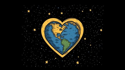 Earth Love: A Celestial Heart-Shaped Planet