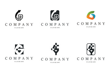 Initial Letter G Minimalist Logo, Set Bundle Collection Simple Luxury Logotype Vector, Corporate Identity Emblem Symbol Design Brand, Company, Business