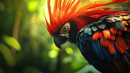 Majestic Red-crested Cockatoo in Lush Tropical Setting