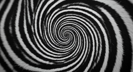 Hypnotic spiral illusion zebra stripes
