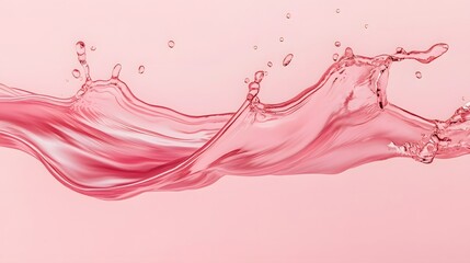 Pink liquid splash against a pastel background.