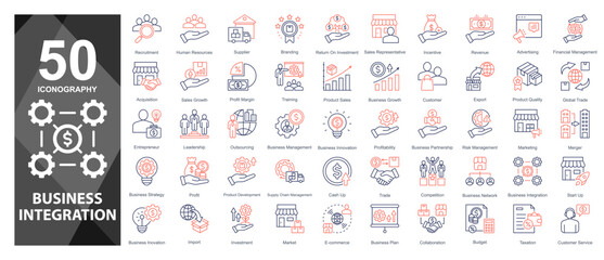 Business icons dedicated to team development, leadership, and training culture