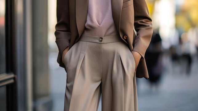 Elevated street style: A woman's effortless poise in tailored separates