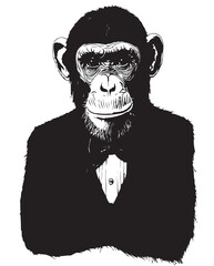 llustration_of_Chimpanzee_in_Suite_with_Vintage
