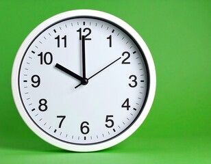 White clock on green background (3)