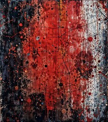grunge background with red paint
