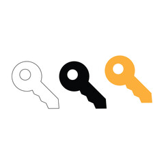 Set of Door Key Icons