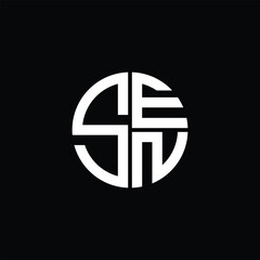 SEN logo SEN icon SEN monogram SEN letter minimalist Circle flat Unique modern abstract logo design. © Shibly