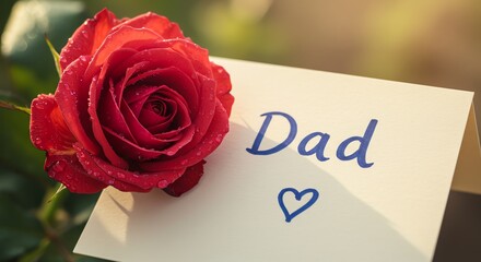 Rose with Dad message card gift