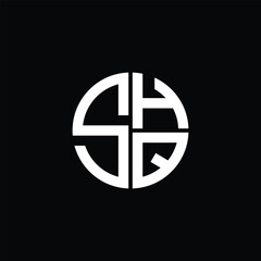 SHQ logo SHQ icon SHQ monogram SHQ letter minimalist Circle flat Unique modern abstract logo design.