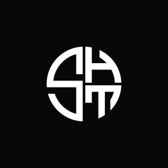 SHT logo SHT icon SHT monogram SHT letter minimalist Circle flat Unique modern abstract logo design.