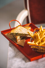 Crispy French Fries and Toast – Fast Food Concept