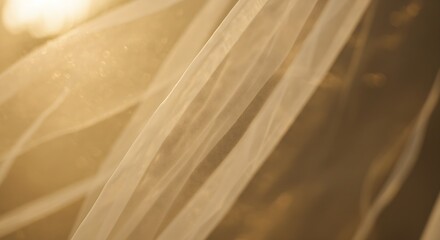 Obraz premium Abstract Textured White Fabric Background Elegant Decorative Material Soft Draping Textile Smooth Curtain Delicate Sheer Backdrop Interior Design Element