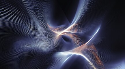 A modern blue technology-inspired abstract background featuring glowing flowing lines and smooth curves
