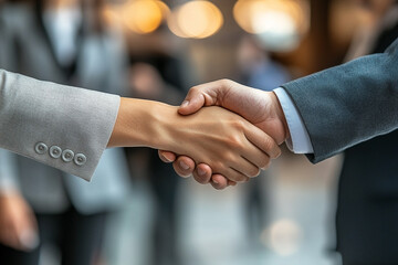 Collaborative agreement illustrated through a firm handshake symbolizing partnership