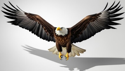Obraz premium Majestic Bald Eagle soaring in the sky with wings spread capturing its beauty