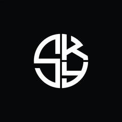 SKY logo SKY icon SKY monogram SKY letter minimalist Circle flat Unique modern abstract logo design.